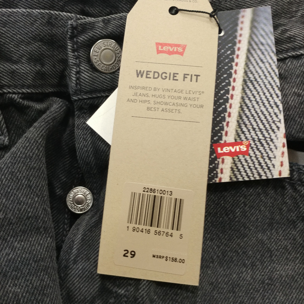 Levis Women`s Wedgie High Rise Selvedge Jeans 26 - Picture 7 of 8